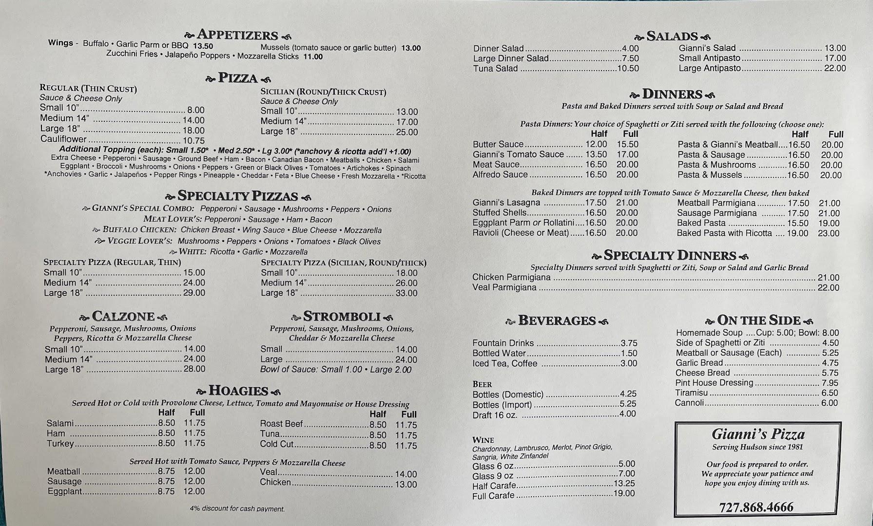 Gianni's Pizza - Hudson, FL (no other locations)
